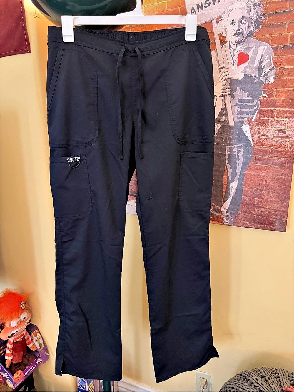 Cherokee Workwear Revolution Mid Rise TALL Moderate Flare Drawstring Cargo Pant